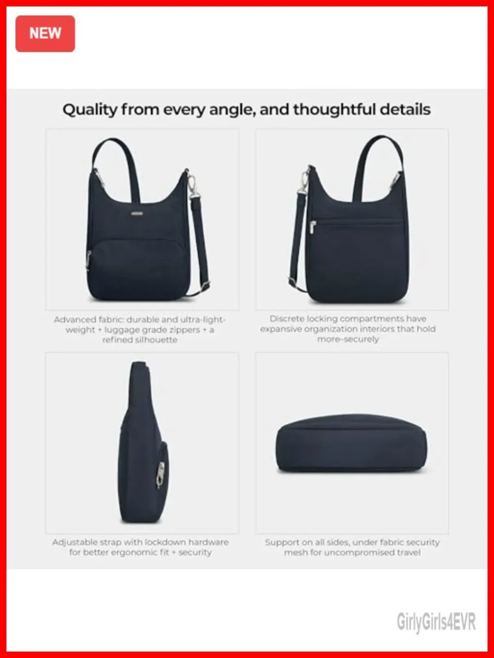 Anti-Theft Classic Essential Messenger Bag with RFID Blocking